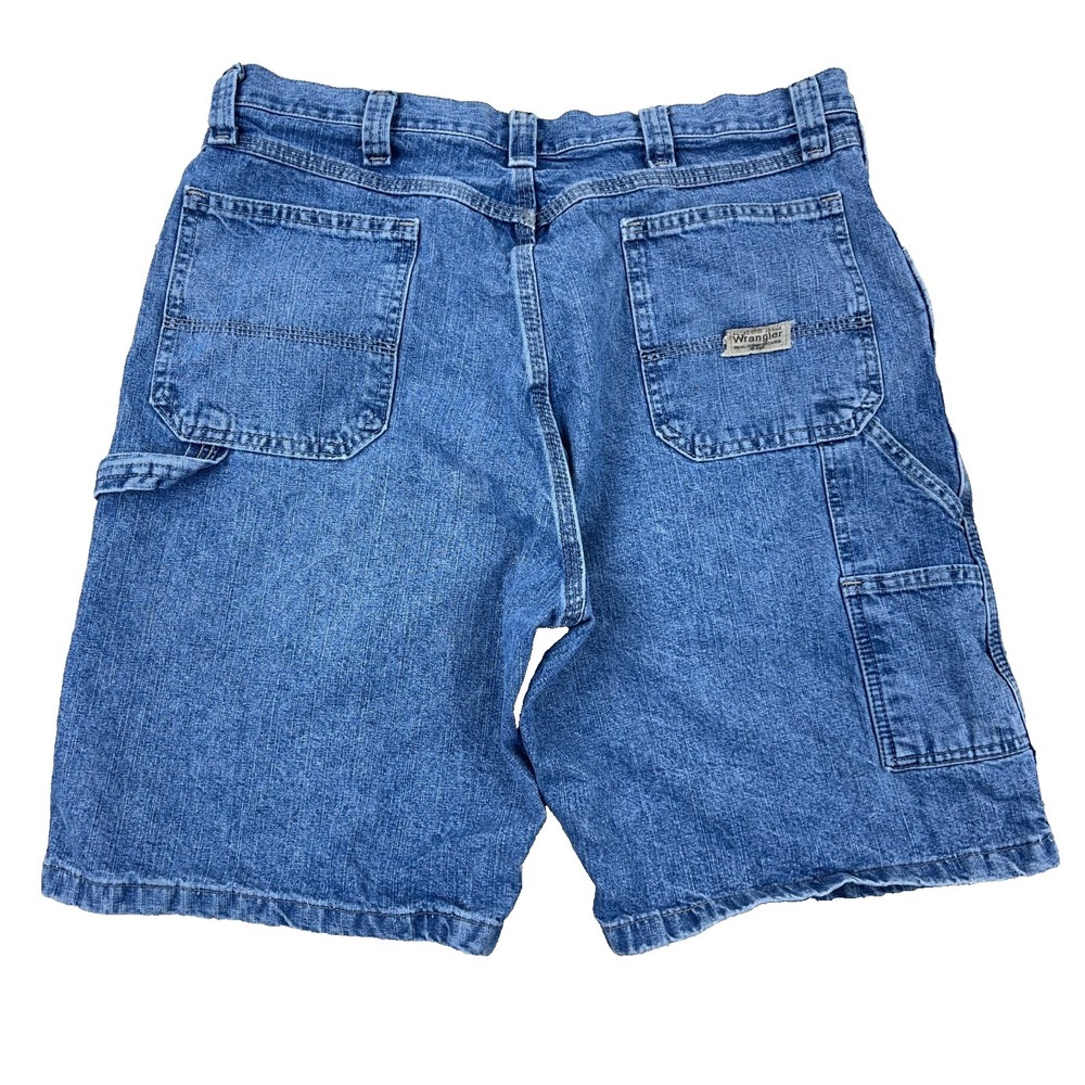 Vintage Y2K Wrangler Shorts Men 36 Carpenter Baggy Jorts Work Wear Med Wash A57